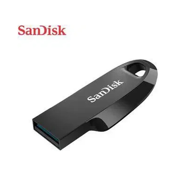 SanDisk Ultra Curve USB 3.2 Gen 1 Flash Drive, CZ550 64GB, USB3.0, Black, compact design, 5Y