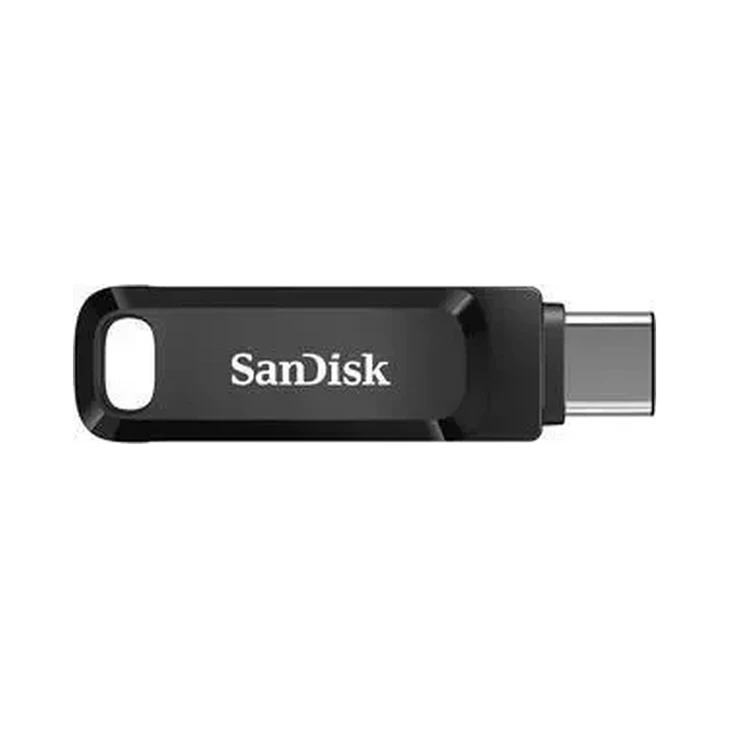 SanDisk Ultra Dual Drive Go USB Type-C Flash Drive, 128GB, Black, USB3.1/Type C reversible connector, Swivel, Type-C enabled Android devices, 5Y