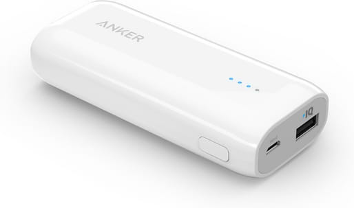 ANKER ASTRO E1 5200MAH POWER BANK - USB-A AND MICRO USB PORTWHITE
