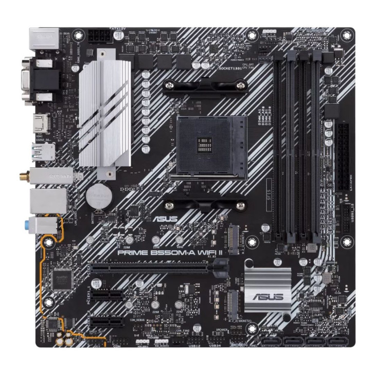 ASUS AMD B550M PRIME B550M-A WIFI II (Ryzen AM4) Micro-ATX Motherboard, DDR4 128GB, PCIe 4.0, 2x M.2, Wi-Fi 6, 1Gb LAN, USB 3.2 Gen 2
