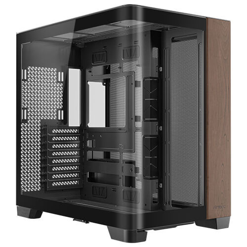 Antec C8 Curve Wood - Wallnut, E-ATX/Micro-ATX/ITX Curved TG, Back-Connect, 3x360mm Rad, 440mm GPU, USB-C 10Gbps, 2Yr Wty