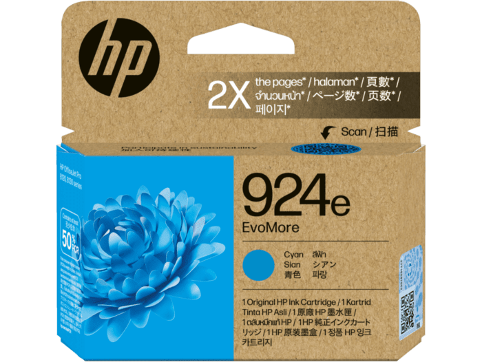 HP #924e Cyan Ink 4K0V7NA
