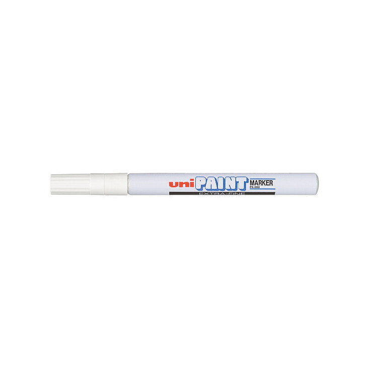 uni Chalk Mrkr XFine Wht Bx12