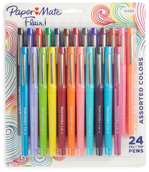 PM Flair Felt CP Ast Pk24 Bx4