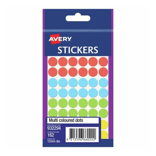 Avery Multi Dots 16mm Pk120