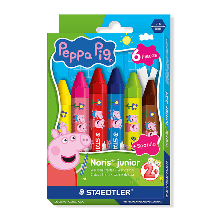 ST Peppa Pig Crayons Pk6 Bx6
