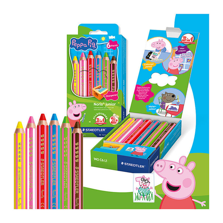 ST Peppa Pig 3in1 Pencils Pk6 - image 2