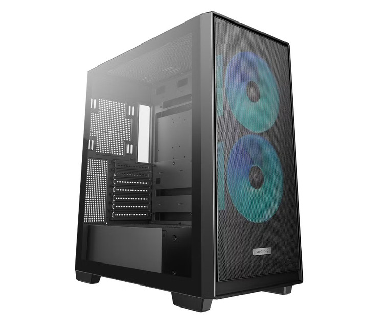 DeepCool CG580 MESH 2F High Airflow Dual Chamber ATX Case, 2 Pre-Installed Fans, USB3.0×2/Gen2 Type-C×1/Audio&Mic×1