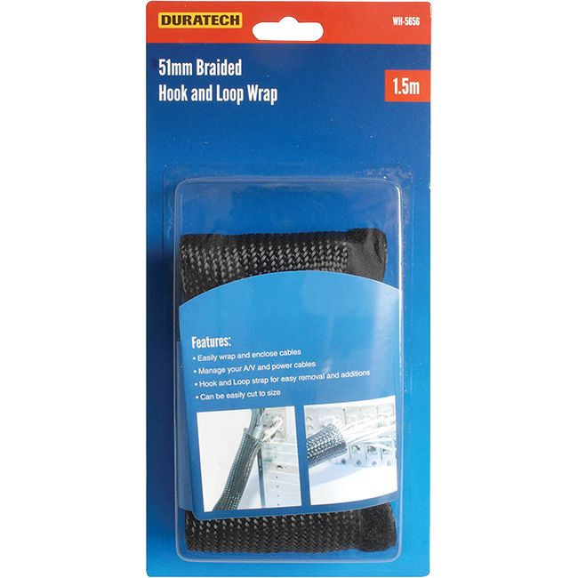 DURATECH WH5654 HOOK AND LOOP LOOM WRAP BRAIDED 1.5M 32MM