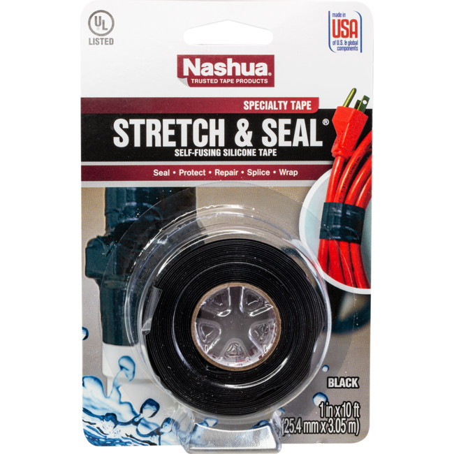 NASHUA 386SSB 3M STRETCH & SEAL SILICON TAPE AMALGAMATING REPAIR TAPE BLACK