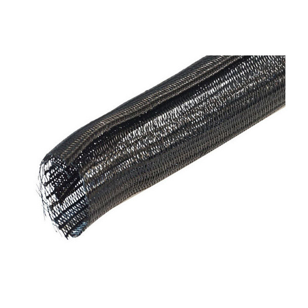 Self-closing Braided Wrap 25mm Black 10M