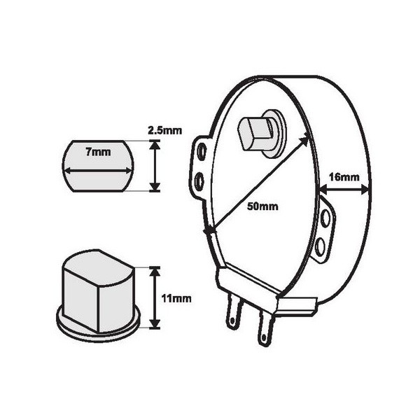 CAROUSEL MOTOR DOUBLE-FLAT 11mm - TTM468 SHARP REPL MOTOR