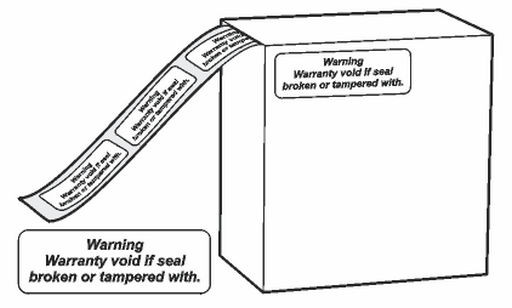 SECURITY TAMPER LABELS - WL500 WARNING LABEL