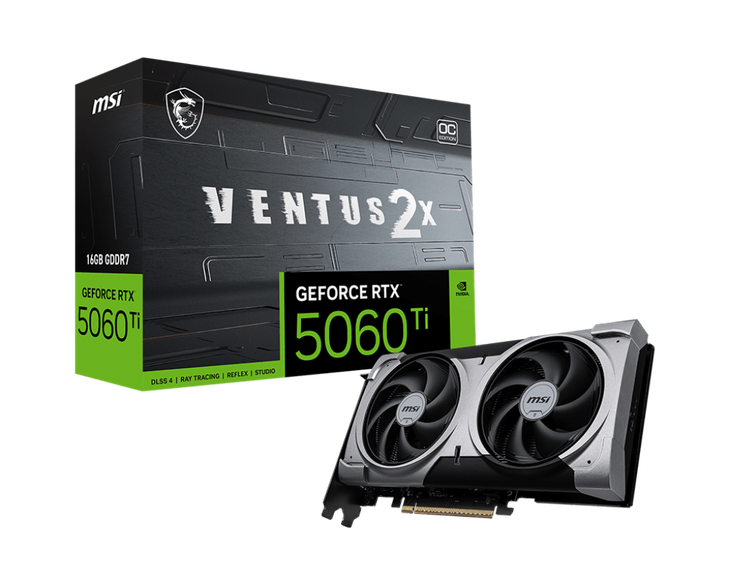 16GB MSI RTX 5060Ti VENTUS 2X OC PLUS GPU