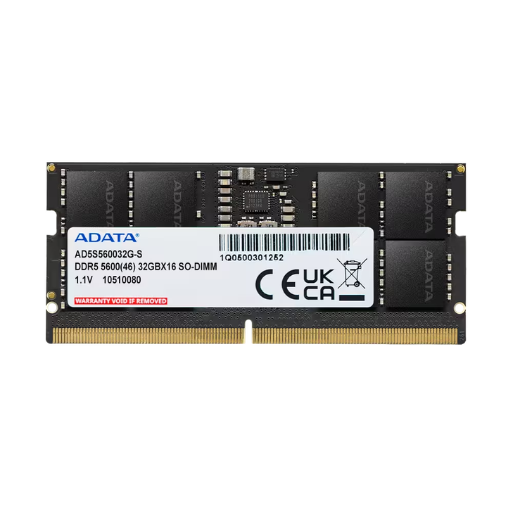 ADATA 32GB DDR5 NOTEBOOK MEMORY 5600MHz SODIMM LIFE WTY