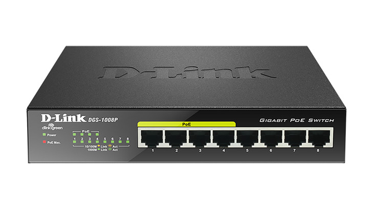 D-LINK 8-PORT GIGABIT POE UNMANAGED SWITCH WITH 60W POE BUDGET (METAL HOUSING)