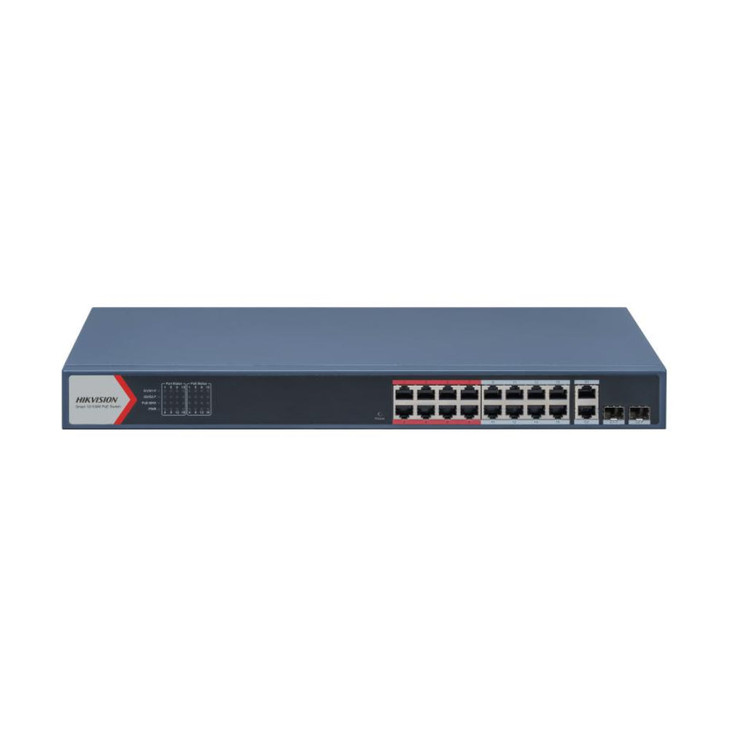 HIKVISION 16 PORT MANAGED POE SWTICH 2 x GIGABIT UPLINK 250W 2YR