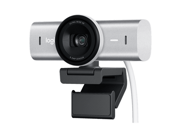 LOGITECH MX BRIO ULTRA HD 4K WEBCAM ADVANCED AUTOFOCUS USB-C PRIVACY SHUTTER PALE GREY