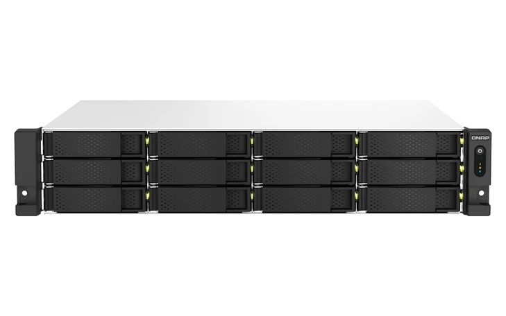 QNAP 12-BAY 3.5"(0/12) CELER ON QC 2.0GHz 8GB 2.5GbE(2) PCIe 2U RPSU 3YR WTY