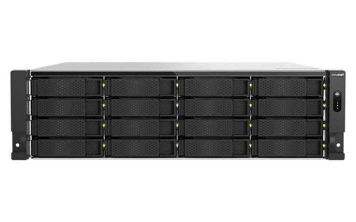 QNAP 16 BAY NAS 3.5"(0/16) R7 8C-5.3GHz 32GB 10GbE(2) 2.5GbE(2) RPS 3U RACK 5YR WTY