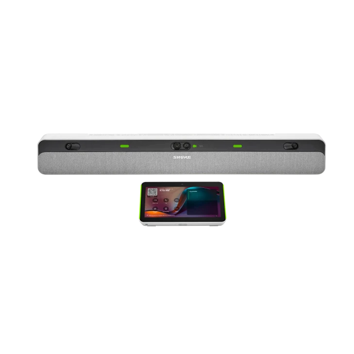 SHURE (IMXBPK-W-A) INTELLIMIX ALL IN ONE PREMIUM VIDEO BAR 10" TOUCH PANEL WHITE