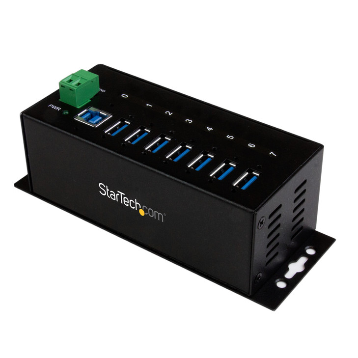 STARTECH 7 PORT USB 3.0 HUB INDUSTRIAL METAL ESD & SURGE PROTECTION MOUNT 2YR