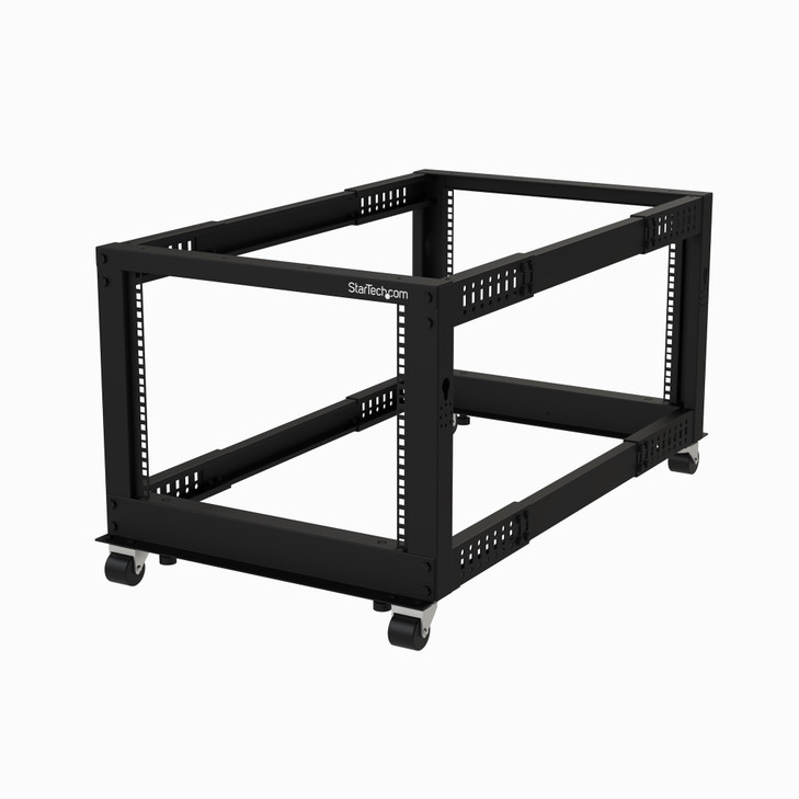 Startech 19" 8U OPEN FRAME SERVER RACK ADJUSTABLE DEPTH ROLLING 2YR
