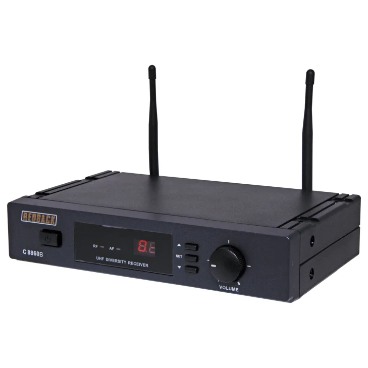 Auto-Scan UHF Wireless Mic Receiver 16 Ch 520-550MHz