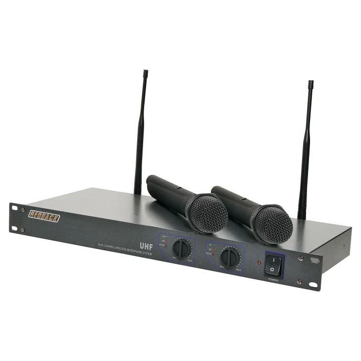 UHF Wireless Microphone System 2 Ch With Two Handheld Mics