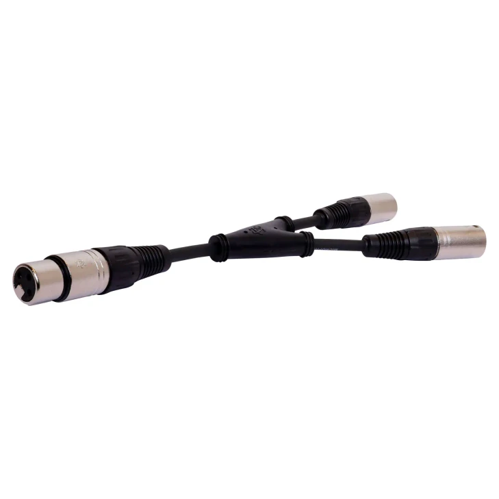 3 Pin XLR Y Adapter - Female to 2 x Male