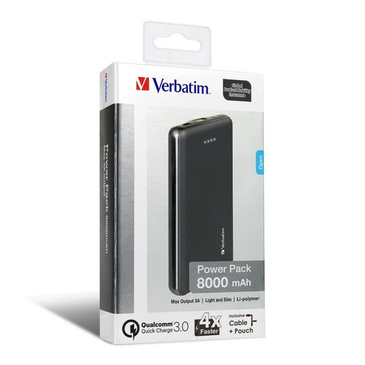 Verbatim Li-polymer QC 3.0 Power Pack 8,000mAh - Black