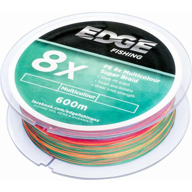 Edge PE 8X Multi Colour Braid 600m 100LB
