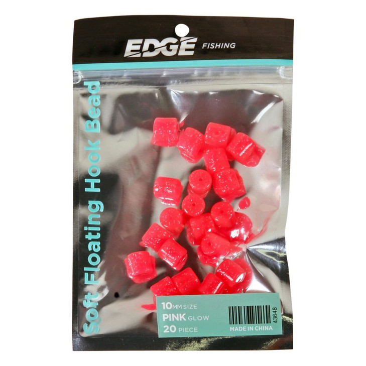 Edge Pink Cylinder Soft Floating Beads 10mm 20pc