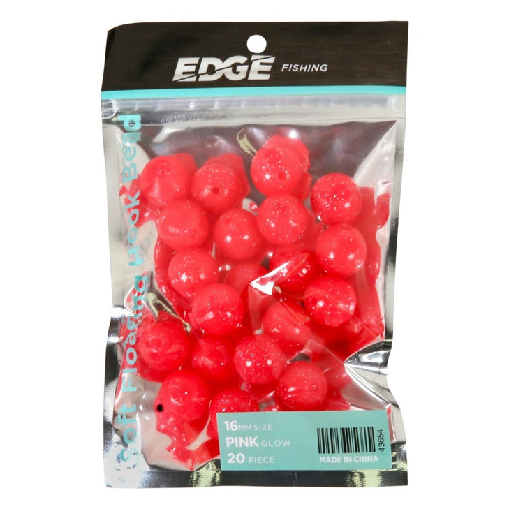Edge Pink Round Soft Floating Beads 16mm 20pc
