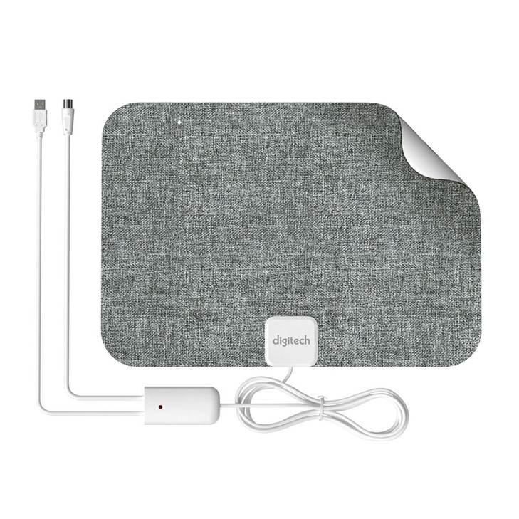 Ultra Thin Indoor TV Antenna UHF/VHF - Grey Fabric 
