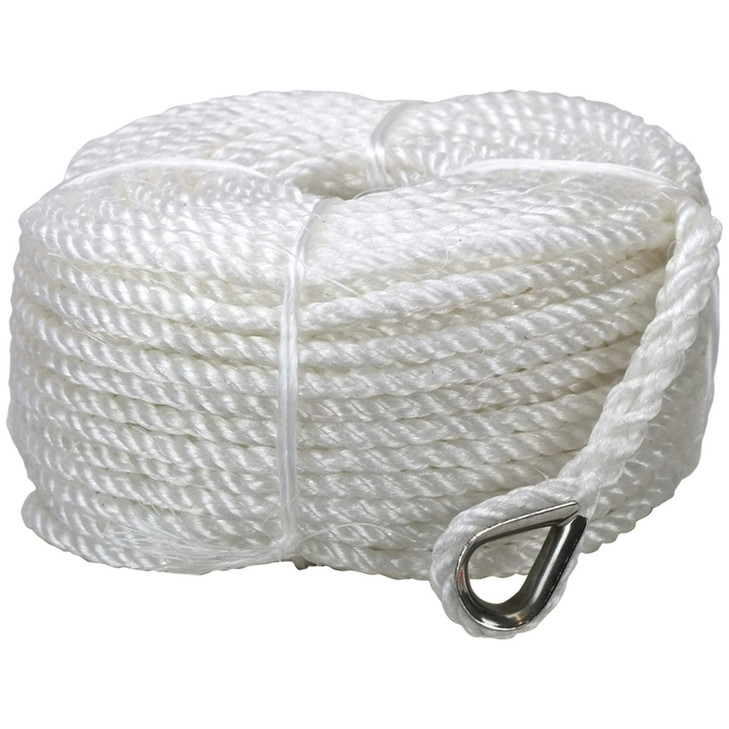 Pre-Made Anchor Lines - 6mm Rope x 50metre 3 Strand
