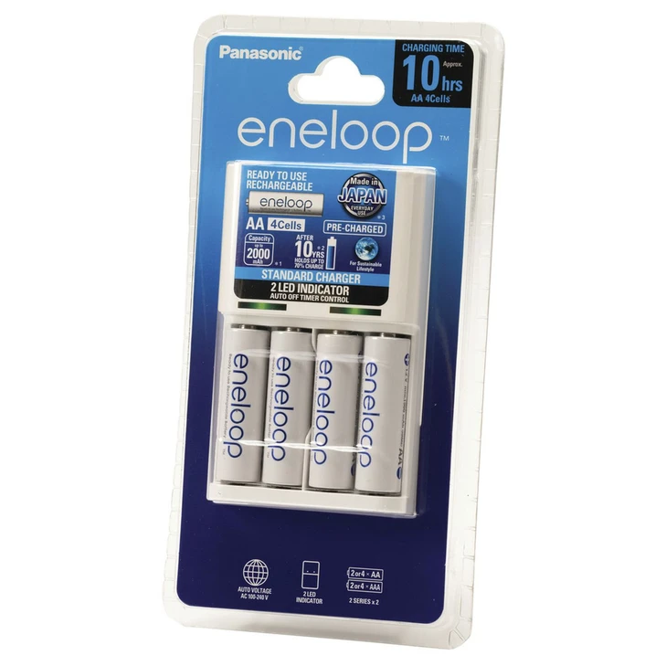 Panasonic Ni-MH Battery Charger with 4 Eneloop Batteries