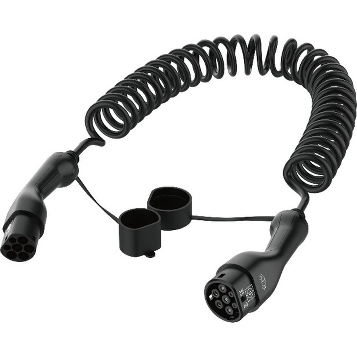 Type 2 Type 2 Coiled AC EV Charging Cable 7M 22kW