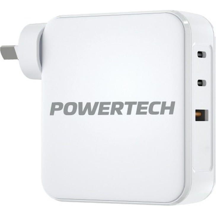 140W Dual USB-C & Single USB-A Mains Power Adaptor