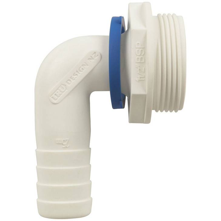 Trudesigns Polymer Plumbing Fittings - Elbow 90° 1 1/2in BSP to 25mm Barb