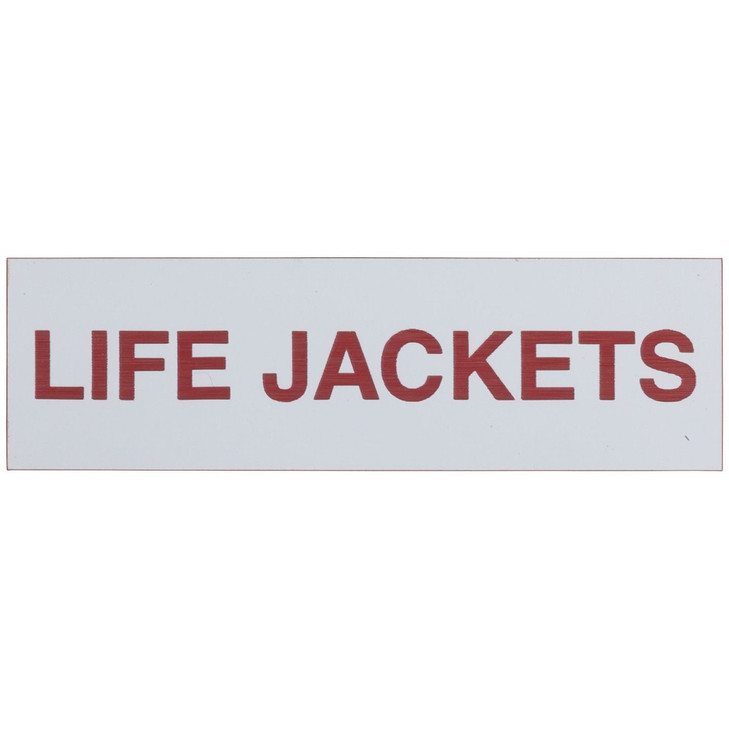 Adhesive Life Jackets Sign 100x30mm White