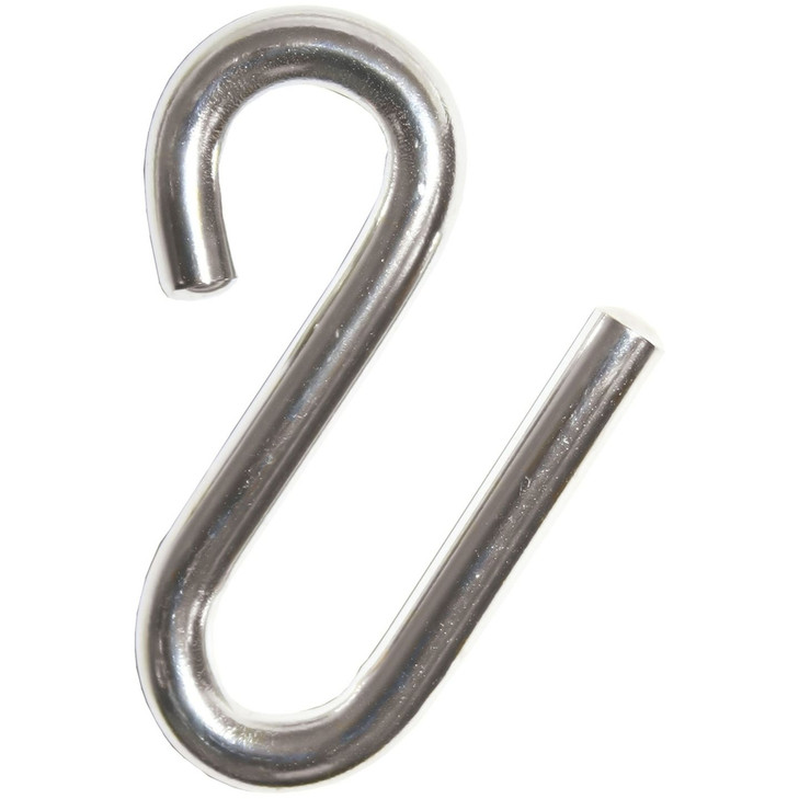 S Hooks - Stainless Steel (316 Grade) - 75mm Long 8mm dia to Fit 18mm Rope