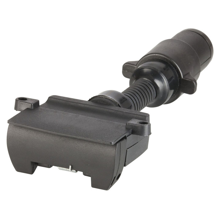 Trailer Adaptor - 7 Pin Small Round Socket to 7 Pin Flat Socket