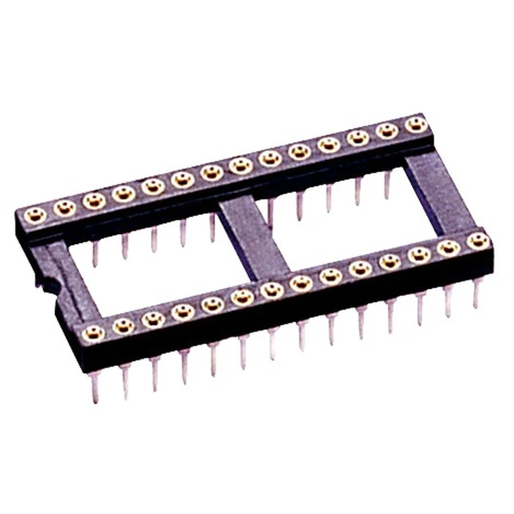 28 Pin Gold Insert Machined Pin IC Socket