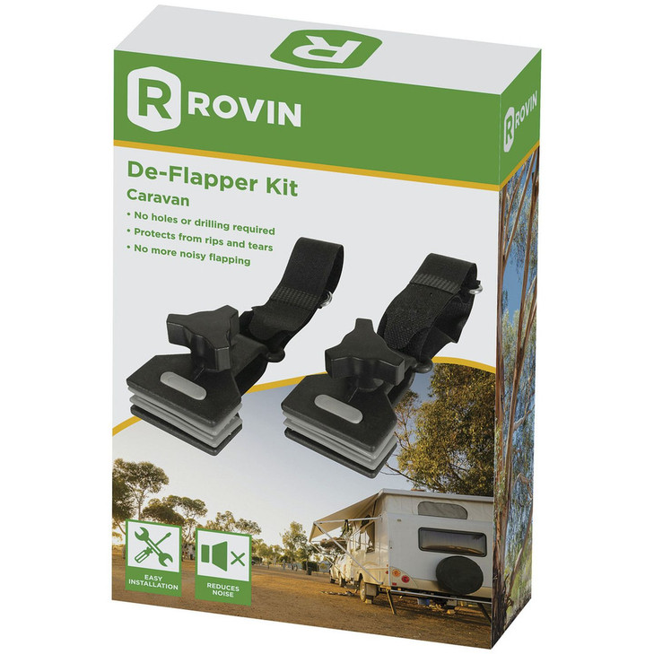 Caravan De-Flapper Kit (Pair) - Clamp Width: 50mm Strap Length: 130mm