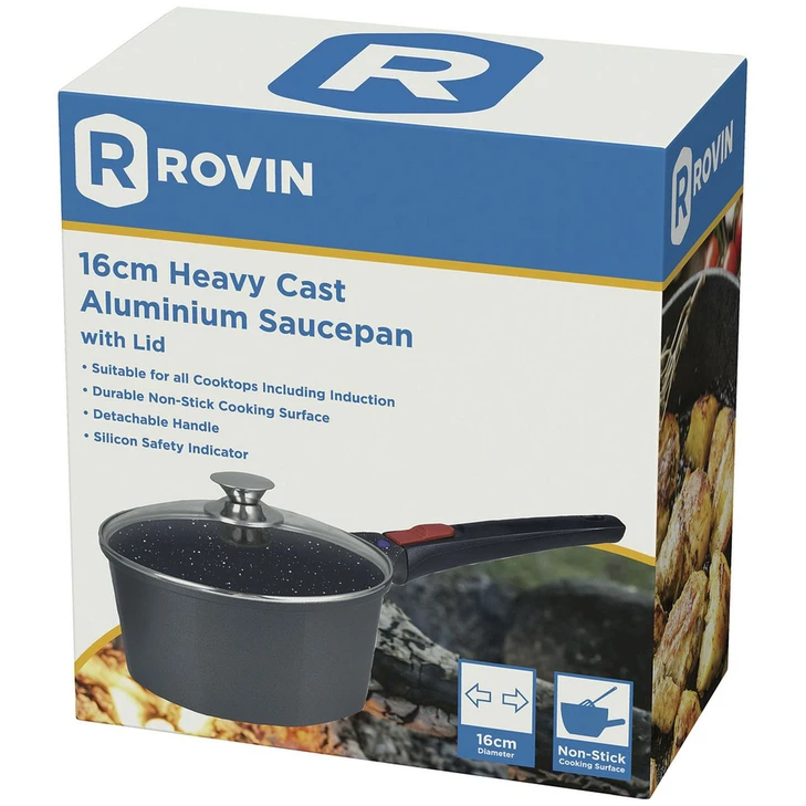 Induction Saucepan 16cm with Removeable Handle & Lid