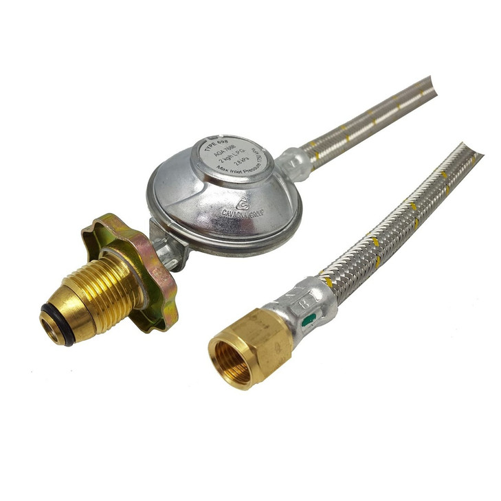 Gas Regulator and Hose - 3/8" SAE - POL 1/4" BSP Female 1200mm