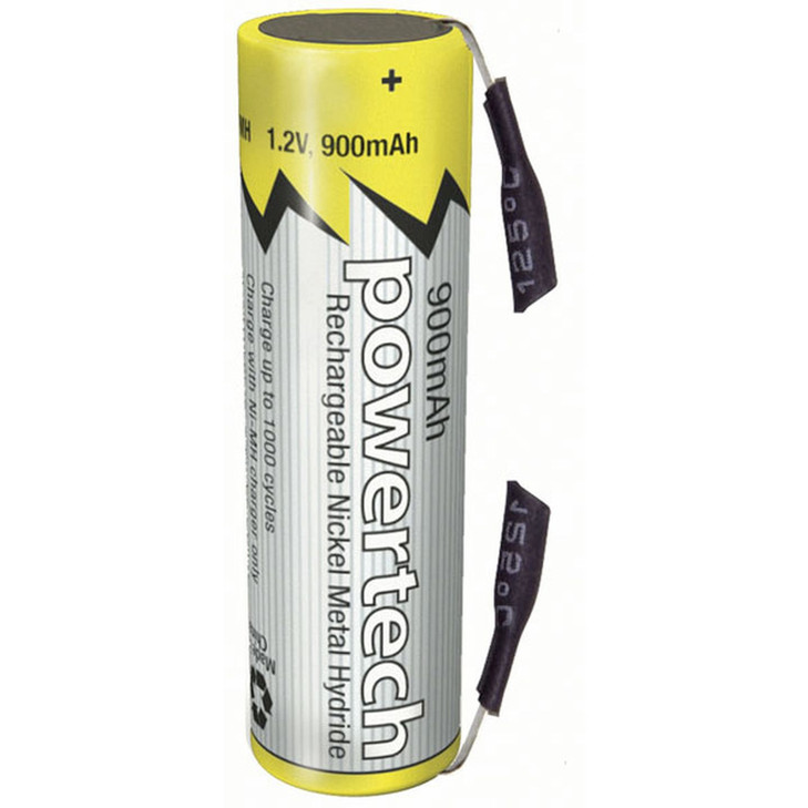 1.2V AAA 900mAh Rechargeable Ni-MH Powertech Battery - Solder Tag