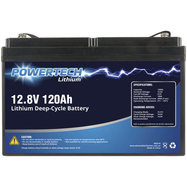 12V 120Ah Lithium Deep Cycle Battery - 6000+ Cycles