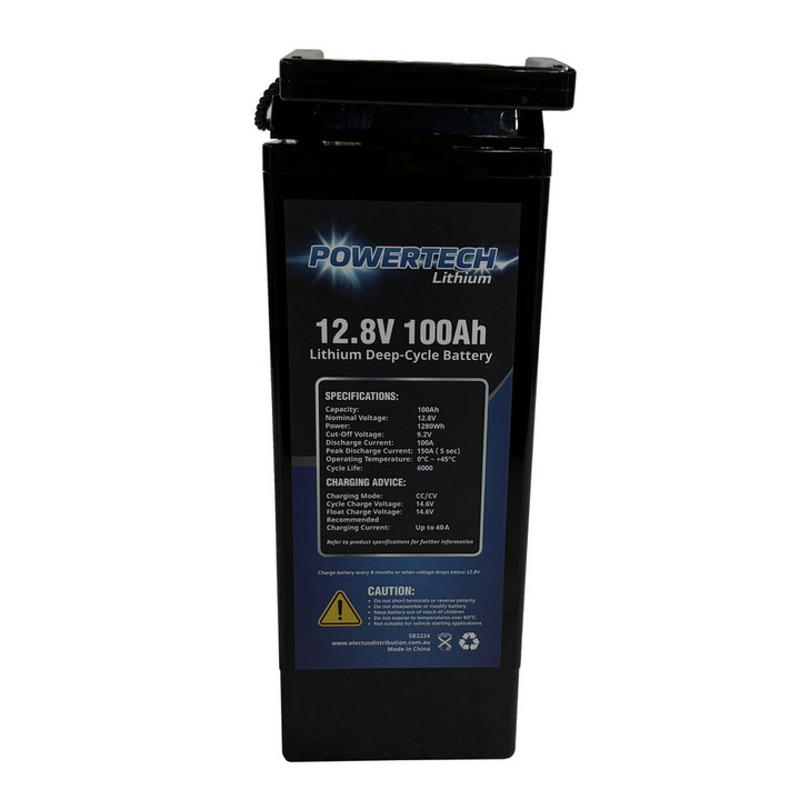 12V 100Ah Slimline Lithium Deep Cycle Battery - 6000+ Cycles